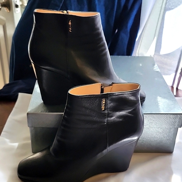 Prada leather wedge boots - Picture 7 of 8